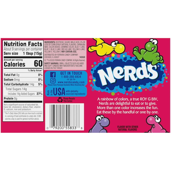 Nestle Nestle Rainbow Nerds 5 oz. Box, PK12 00079200674380U - main